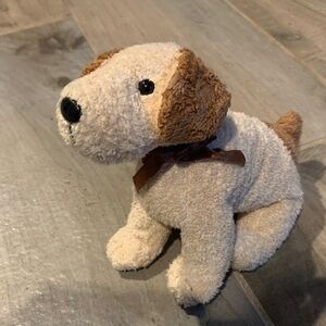 BKE Cream and Brown Stuffed Dog Toy